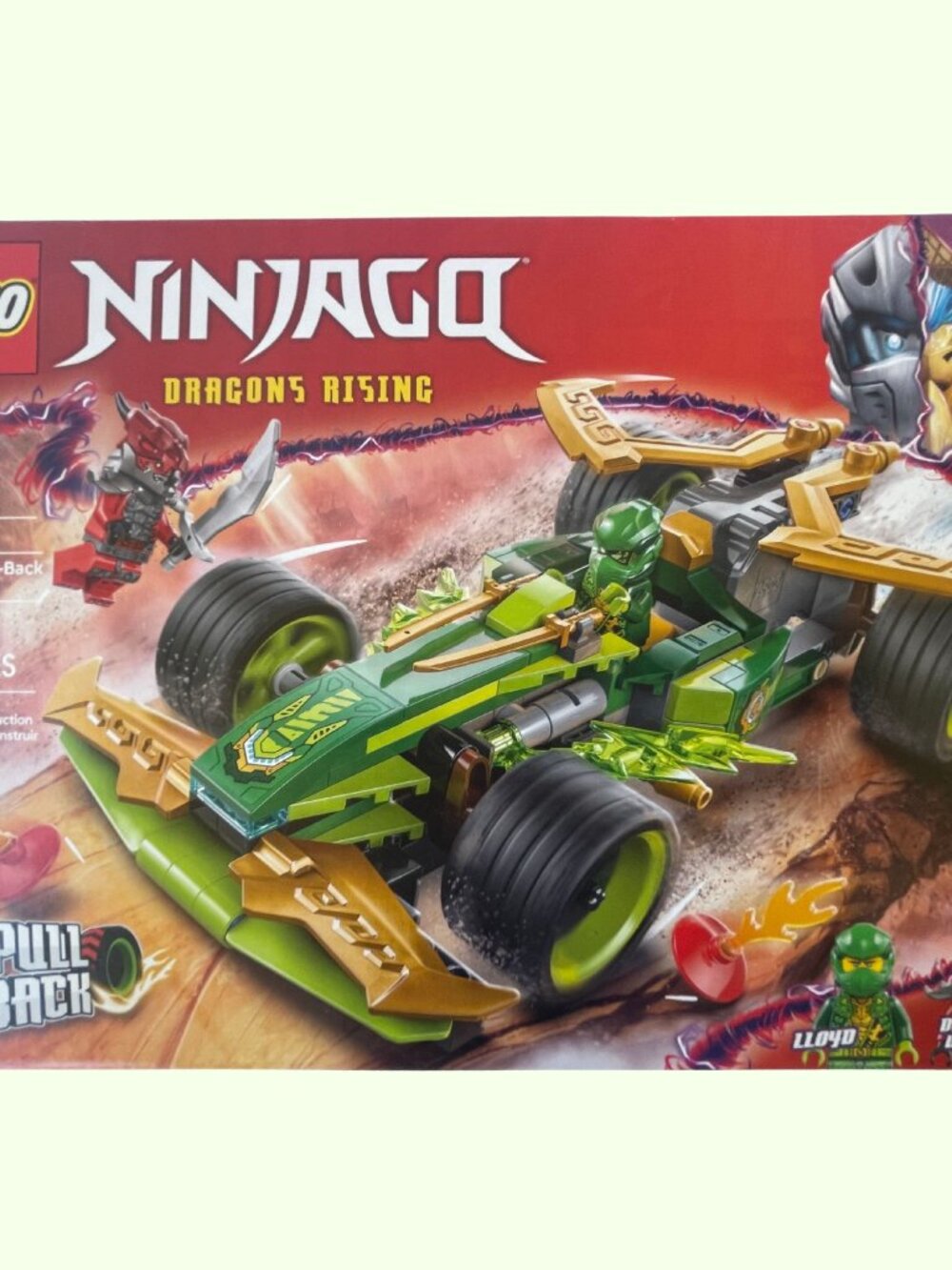 LEGO Ninjago Dragons Rising: Lloyd's Pull-Back Race Car (71828), 181 Pieces